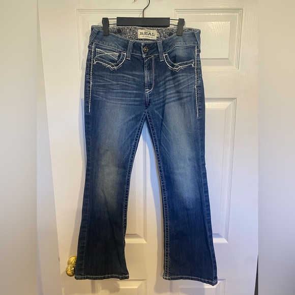Ariat R.E.A.L. Mid Rise Stretch Entwined Bootcut Jeans Size 30 - Picture 9 of 10